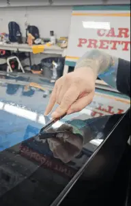 Hand Cutting CyberTruck Windsheild